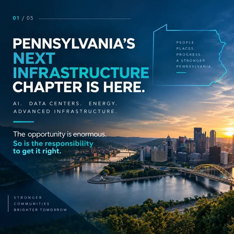 Pennsylvania's next infrastructure chapter is here. AI, data centers, energy, advanced infrastructure. The opportunity is enormous. So is the responsibility to get it right.